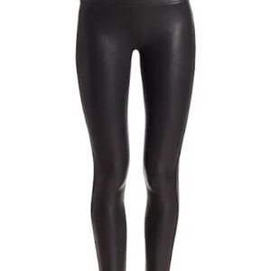 Spanx Faux Leather Leggings Black High Rise Shaping Pants Size Large